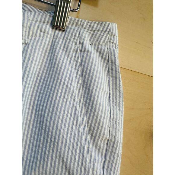 Lands' End Womens Pants Cropped Size 10 Seersucker Clam Digger Summer Cotton - Picture 8 of 11
